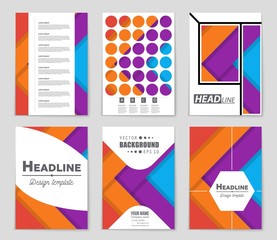 Obraz premium Abstract vector layout background set. For art template design, list, front page, mockup brochure theme style, banner, idea, cover, booklet, print, flyer, book, blank, card, ad, sign, sheet,, a4