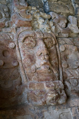 Kohunlich is a large archaeological site of Maya civilization, Yucatan Peninsula, Quintana Roo, Mexico. Temple of the Masks.