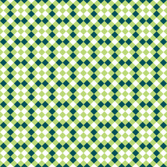 Seamless Teal and Lime Green Vintage geometric diagonal block pattern