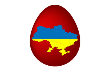 Fototapeta premium Easter egg with map of Ukraine