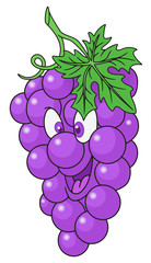 Fresh grapes cartoon