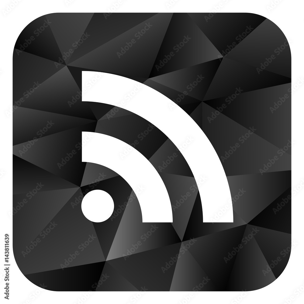 Poster rss black color web modern brillant design square internet icon on white background.