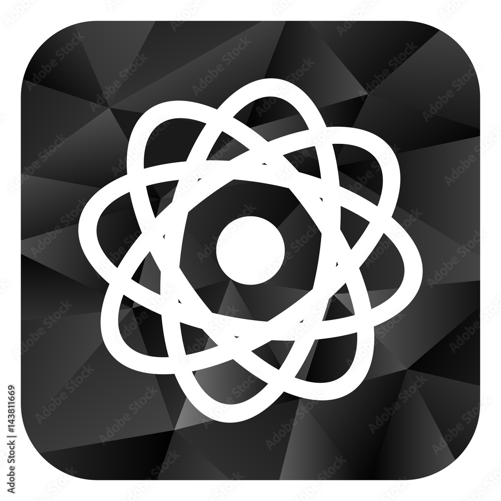 Aufkleber Atom black color web modern brillant design square internet icon on white background.