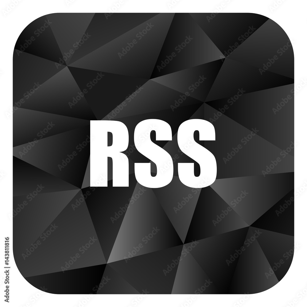Poster rss black color web modern brillant design square internet icon on white background.