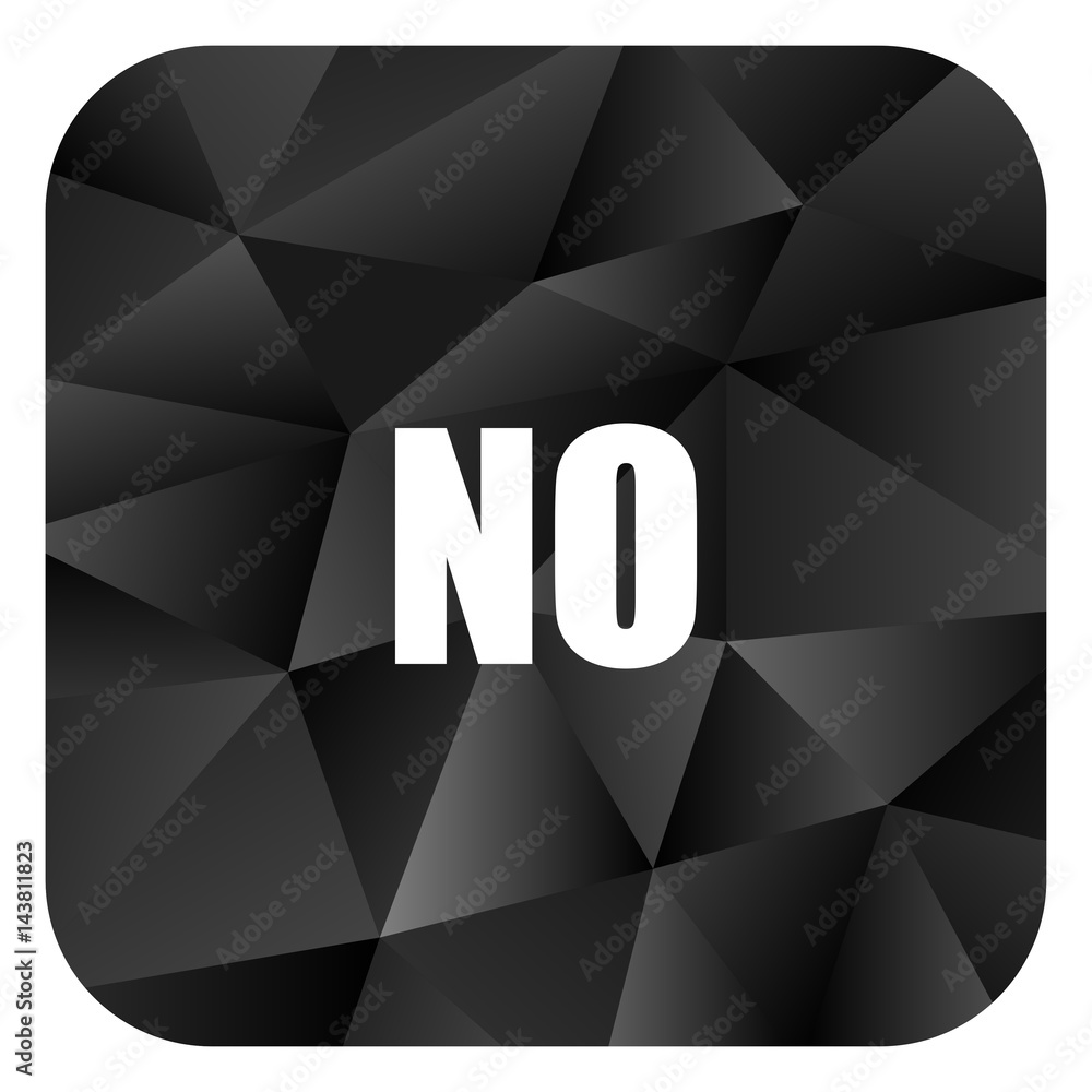 Poster no black color web modern brillant design square internet icon on white background.