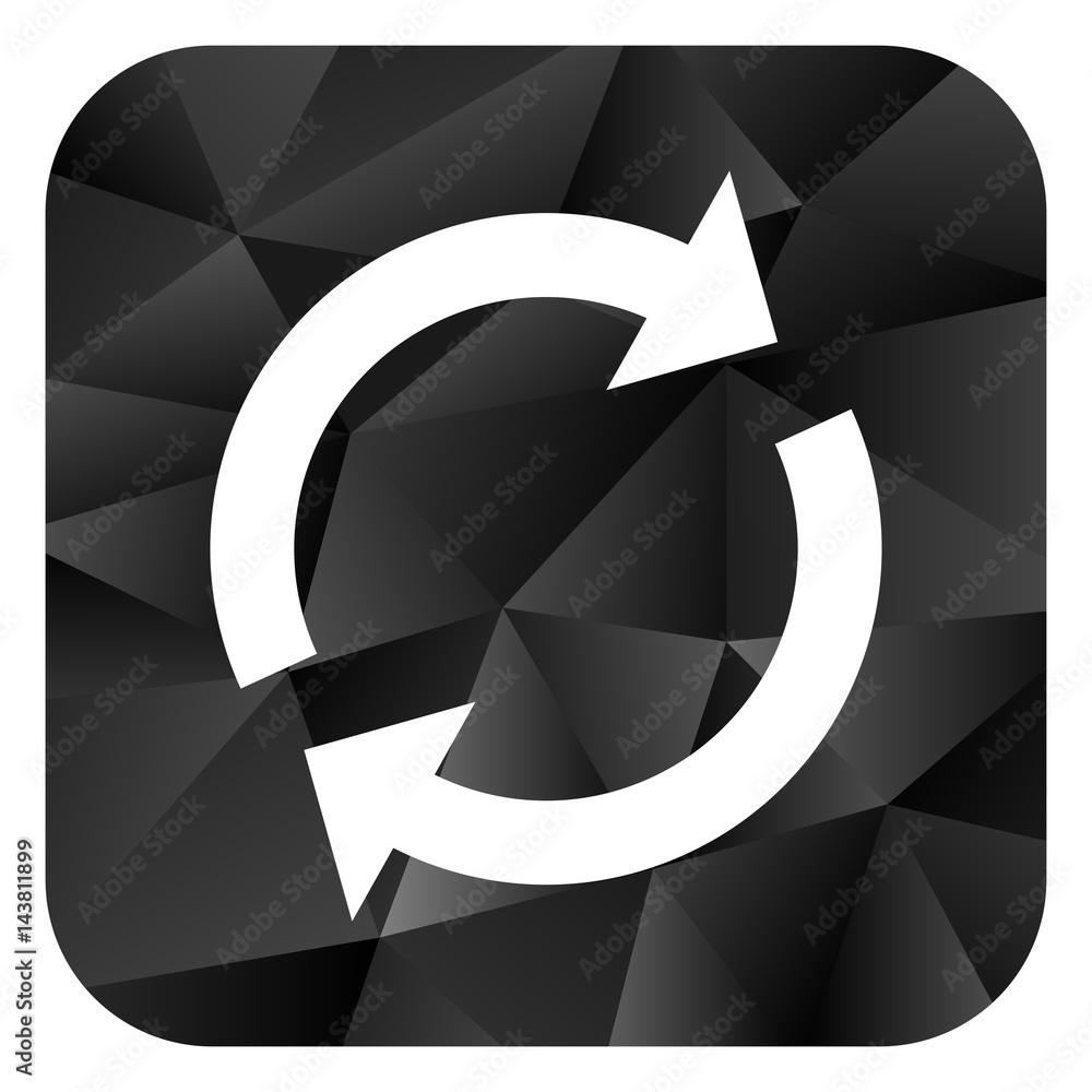 Poster Reload black color web modern brillant design square internet icon on white background.
