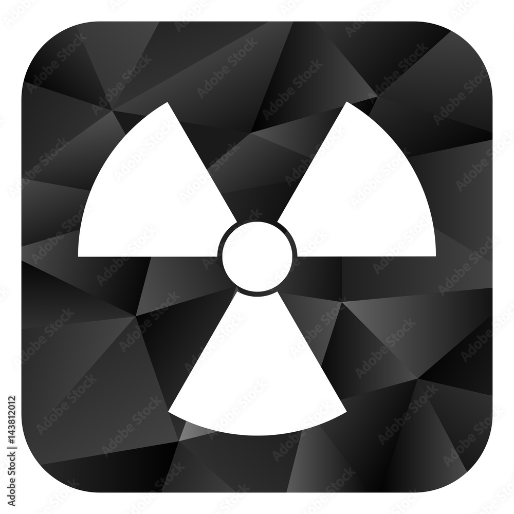 Poster radiation black color web modern brillant design square internet icon on white background.