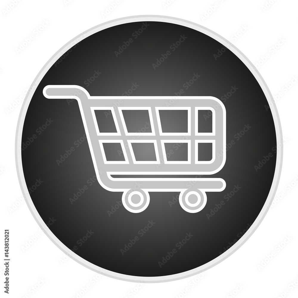 Poster vector image button with a sign shopping cart