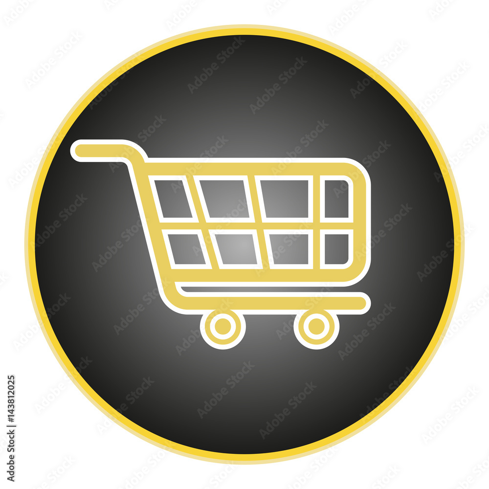 Poster vector image button with a sign shopping cart