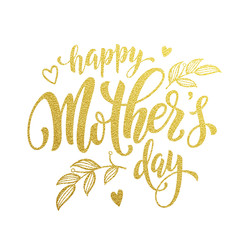 Fototapeta premium Happy Mother Day gold glitter text vector premium greeting card
