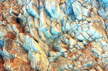 close-up relief of the rocks