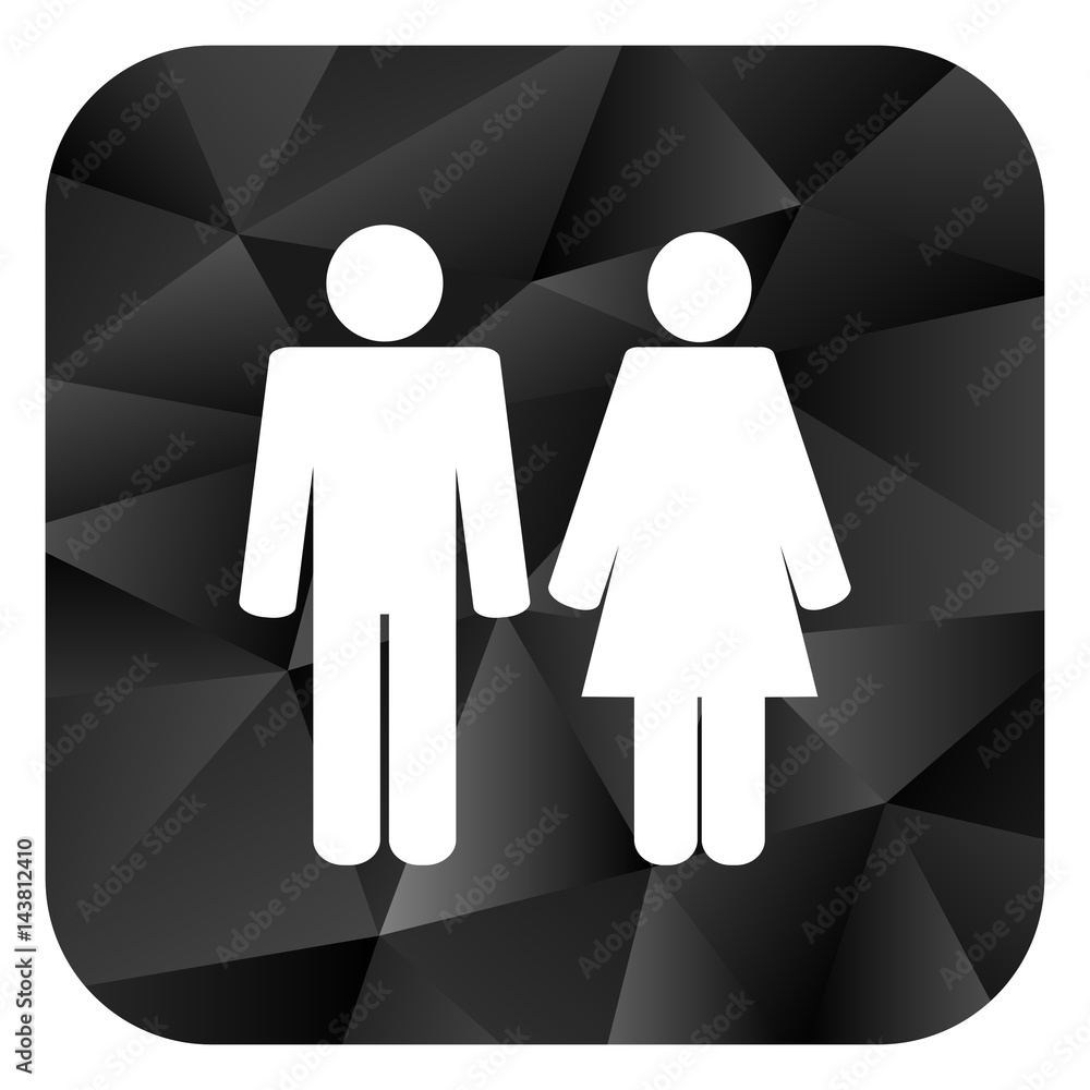 Aufkleber couple black color web modern brillant design square internet icon on white background.