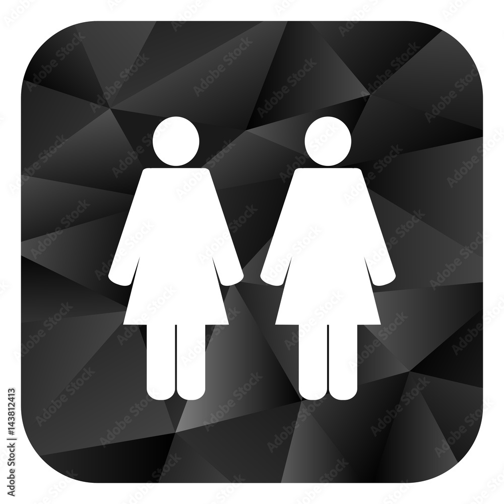 Aufkleber couple black color web modern brillant design square internet icon on white background.