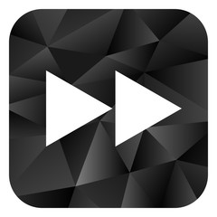 Fototapeta premium Rewind black color web modern brillant design square internet icon on white background.