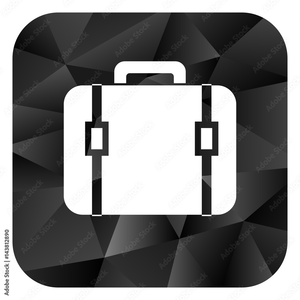 Poster bag black color web modern brillant design square internet icon on white background.