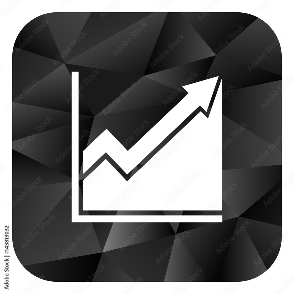 Poster Histogram black color web modern brillant design square internet icon on white background.