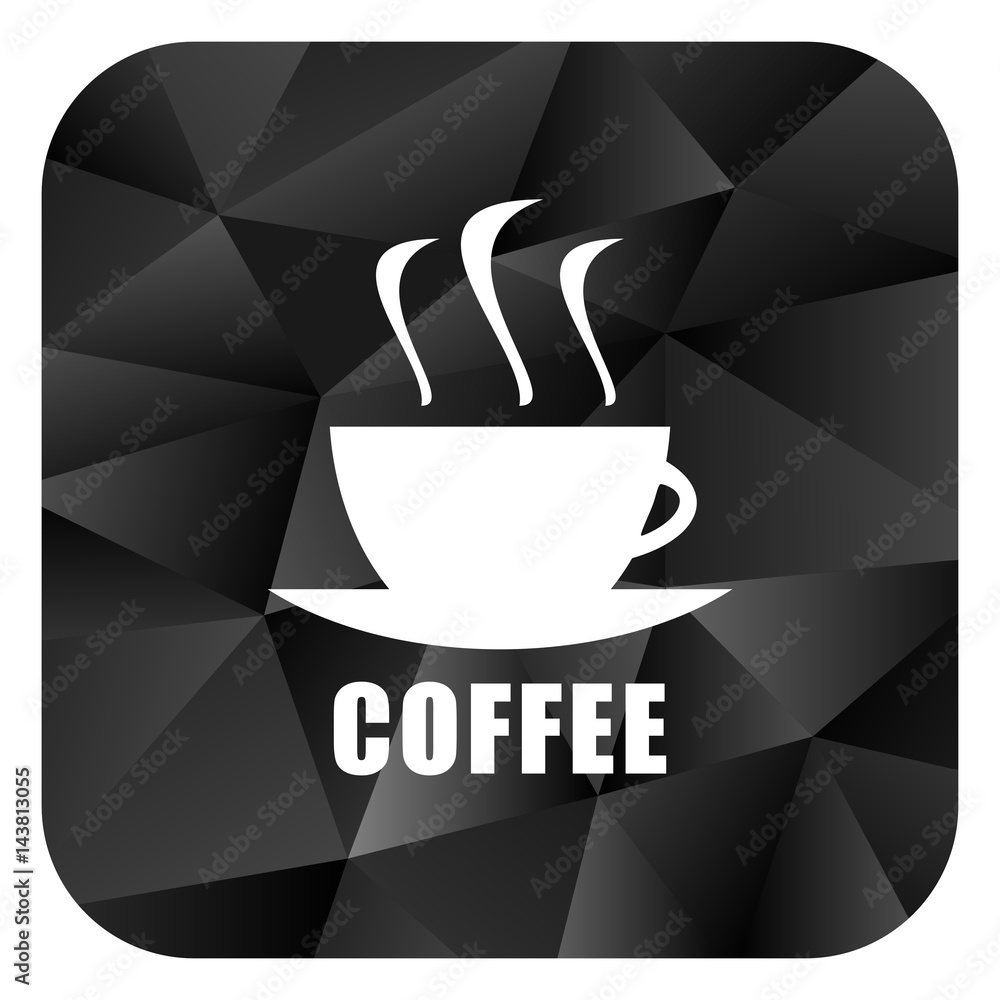 Poster espresso black color web modern brillant design square internet icon on white background.