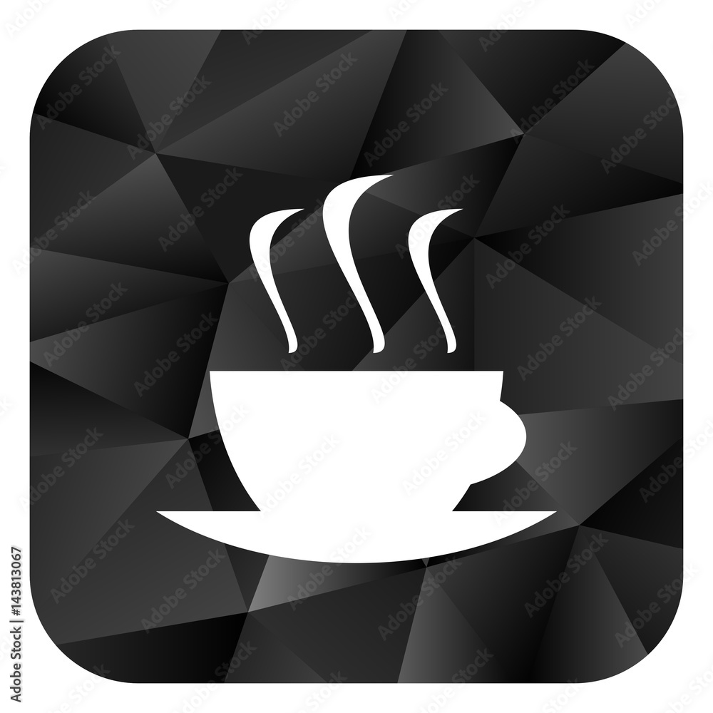 Poster espresso black color web modern brillant design square internet icon on white background.
