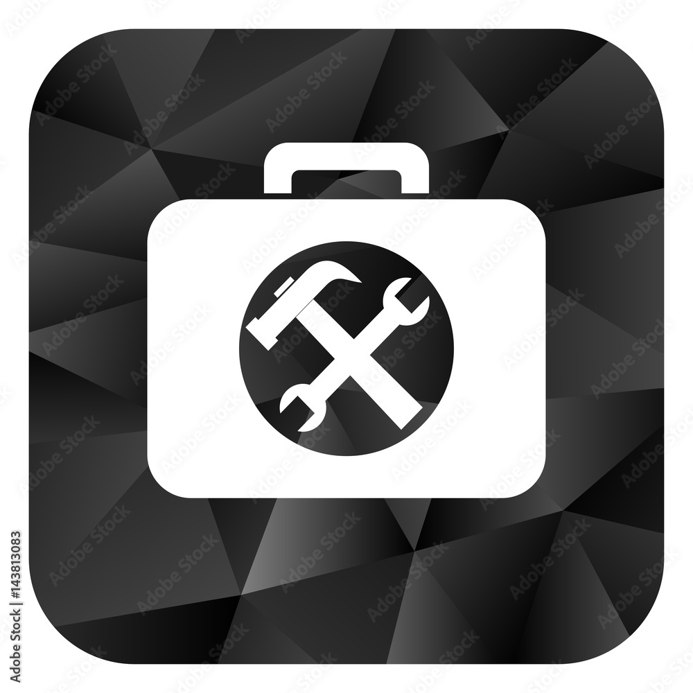 Poster Toolkit black color web modern brillant design square internet icon on white background.
