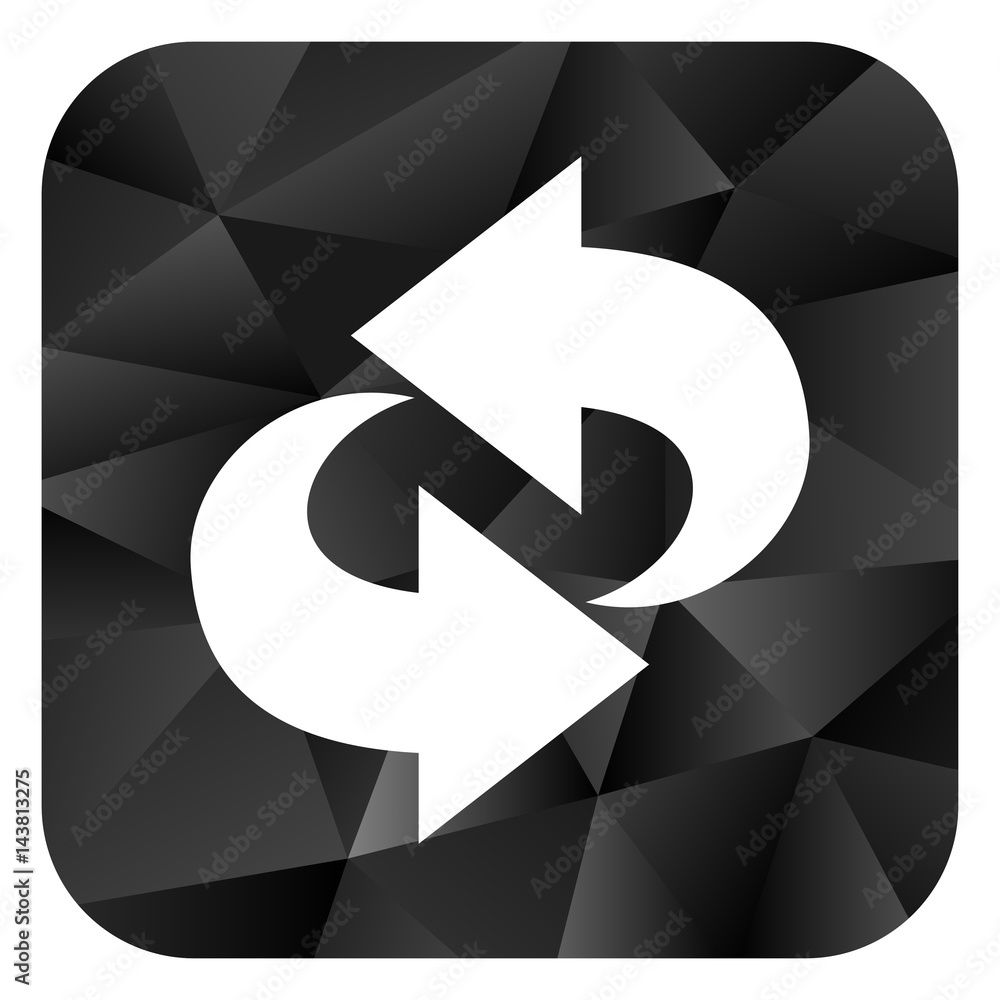 Poster Rotation black color web modern brillant design square internet icon on white background.