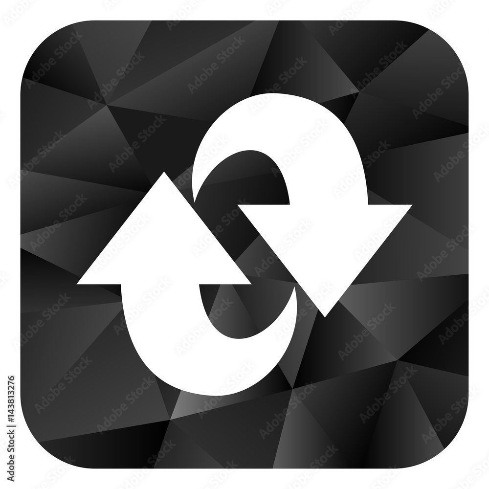 Poster Rotation black color web modern brillant design square internet icon on white background.
