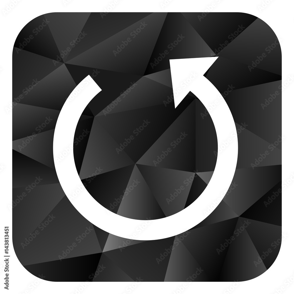 Poster rotate black color web modern brillant design square internet icon on white background.