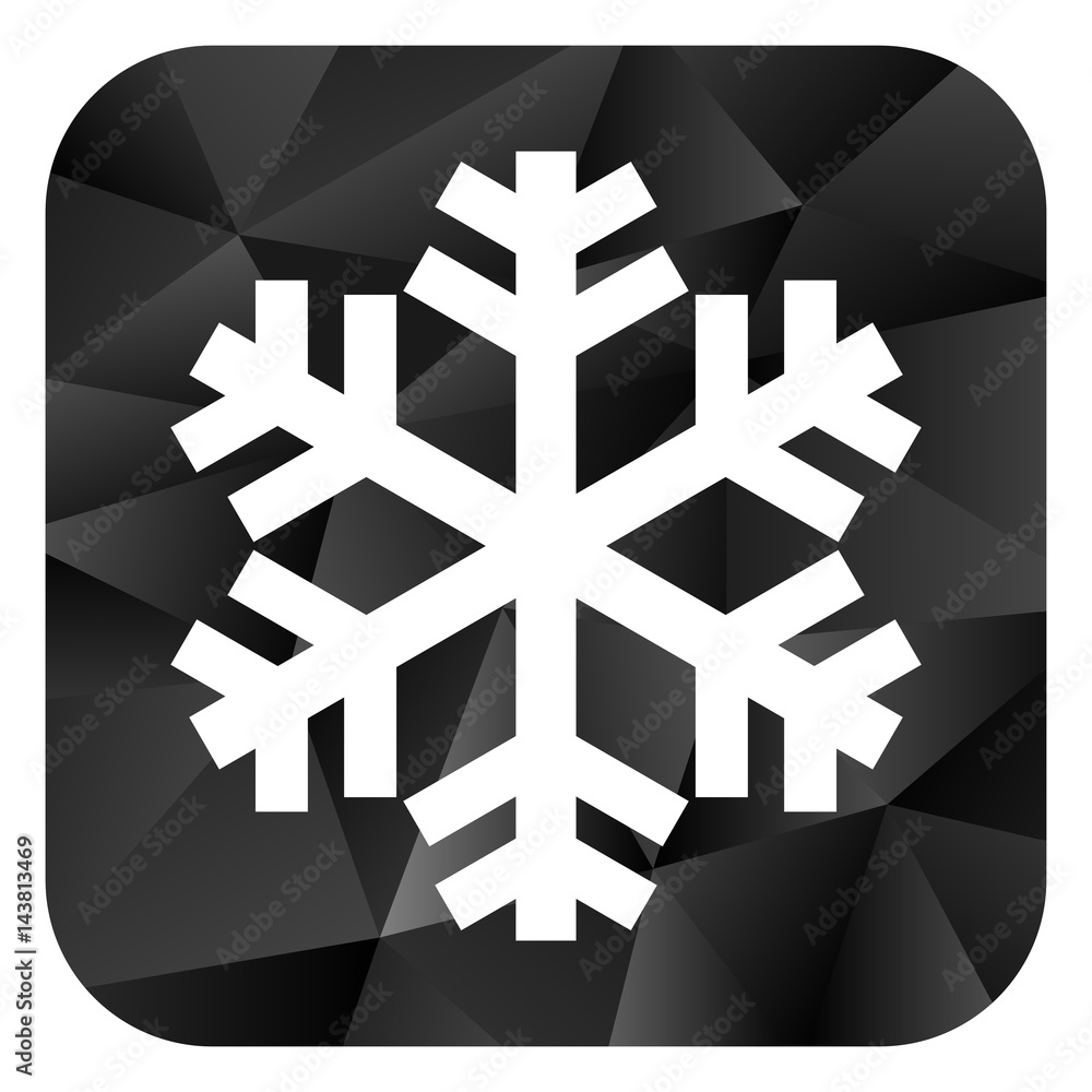Aufkleber snow black color web modern brillant design square internet icon on white background.