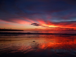 Amazing sunset Dreamland beach Bali