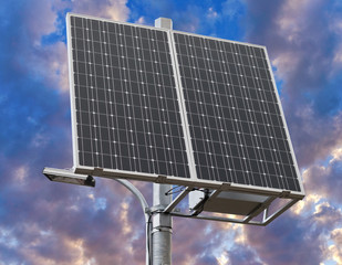 new solar panel over white