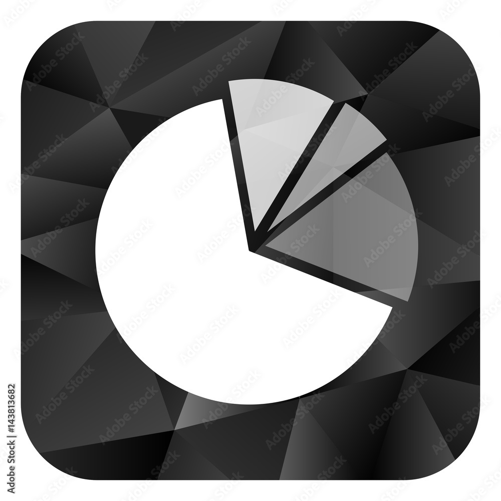 Poster diagram black color web modern brillant design square internet icon on white background.
