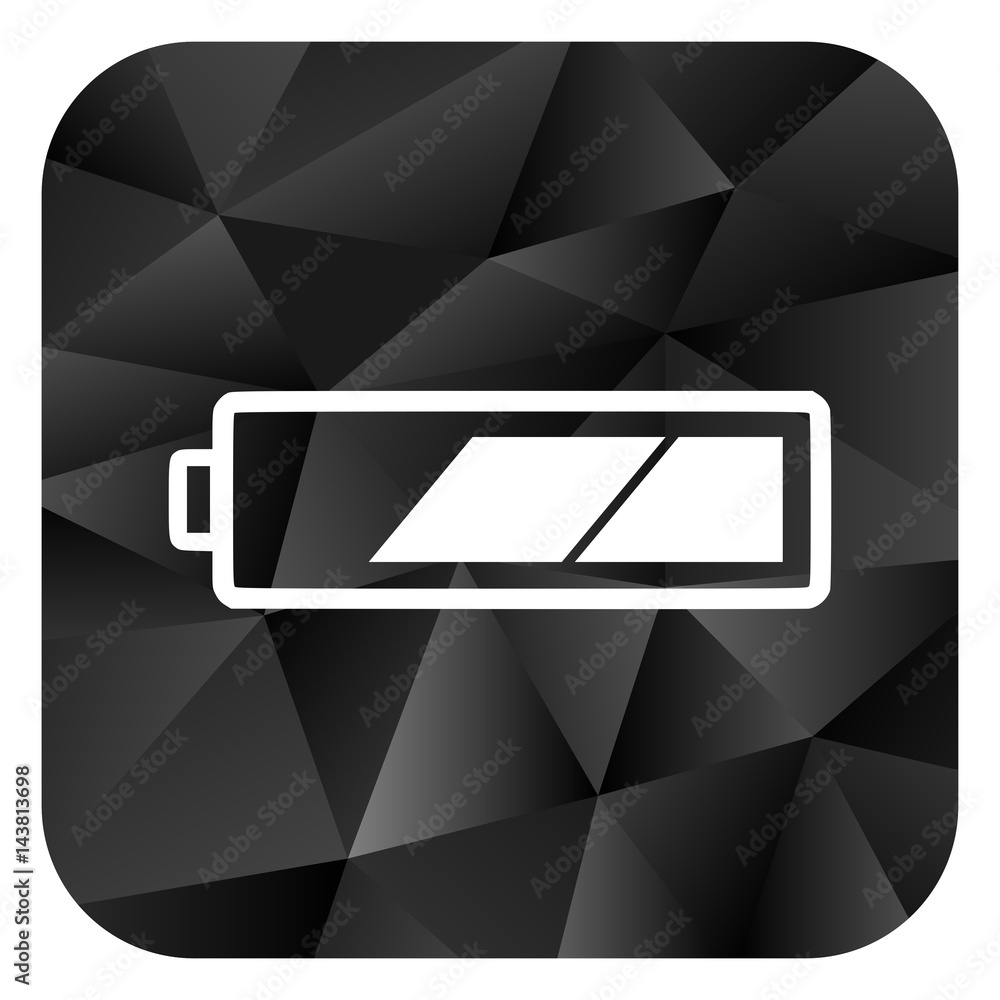 Aufkleber Battery black color web modern brillant design square internet icon on white background.