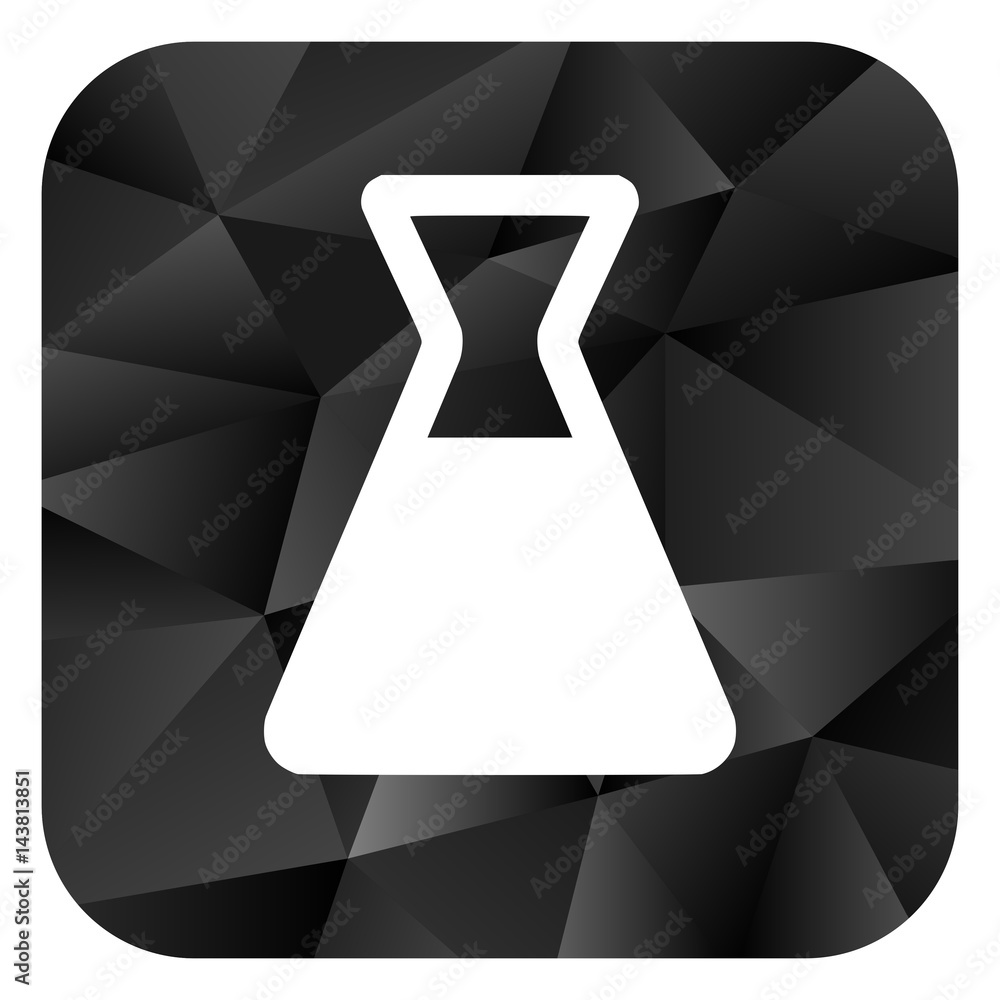 Poster laboratory black color web modern brillant design square internet icon on white background.