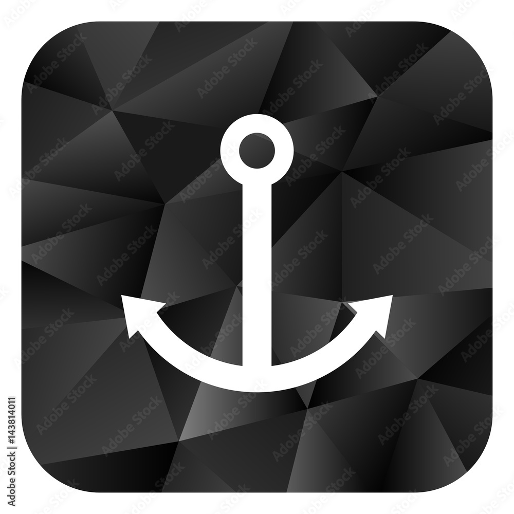Poster Anchor black color web modern brillant design square internet icon on white background.