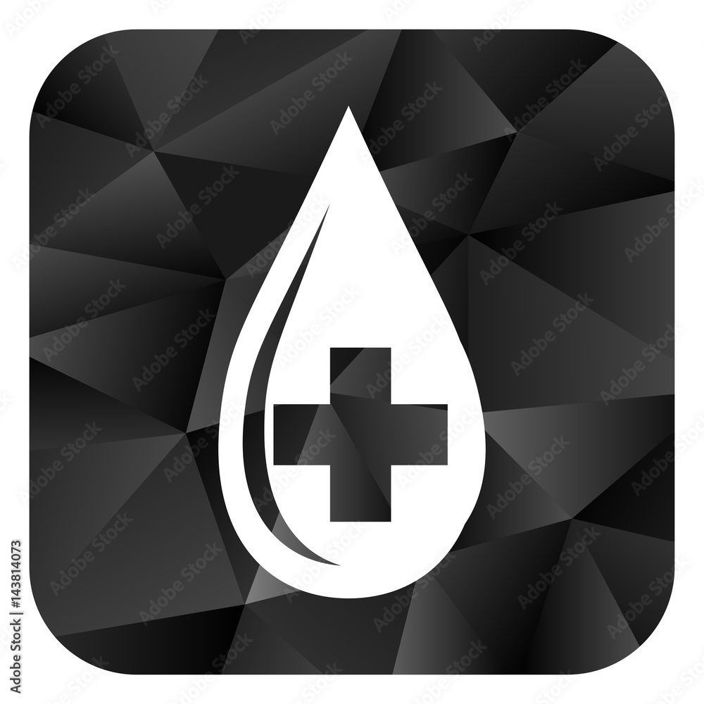 Poster blood black color web modern brillant design square internet icon on white background.