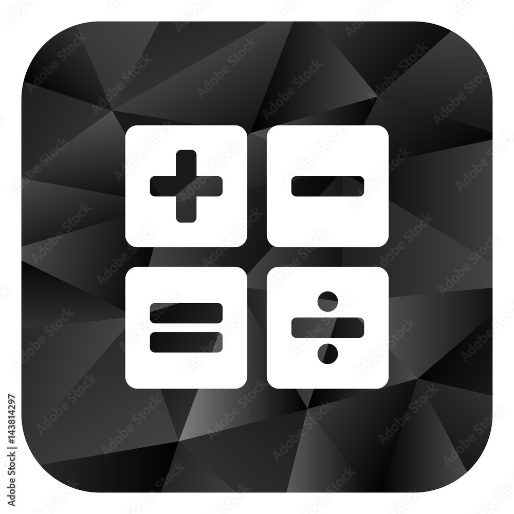 Poster Calculator black color web modern brillant design square internet icon on white background.