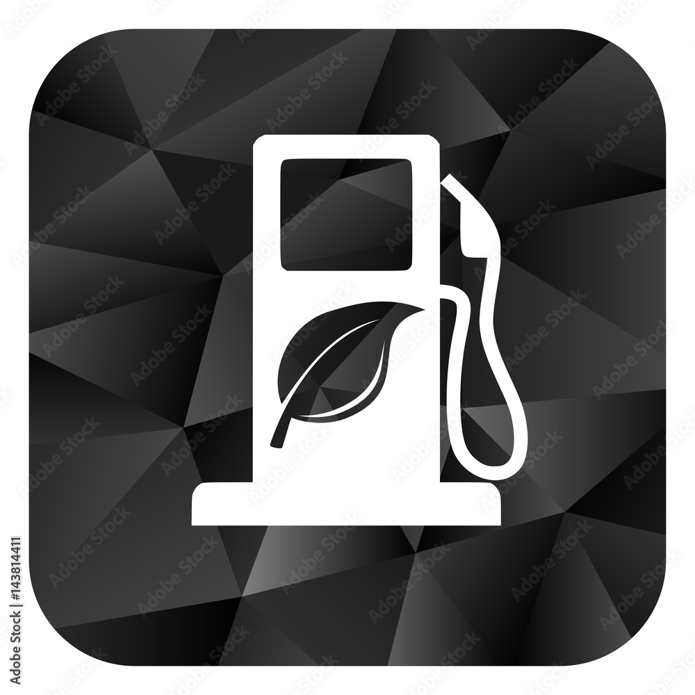 Poster biofuel black color web modern brillant design square internet icon on white background.
