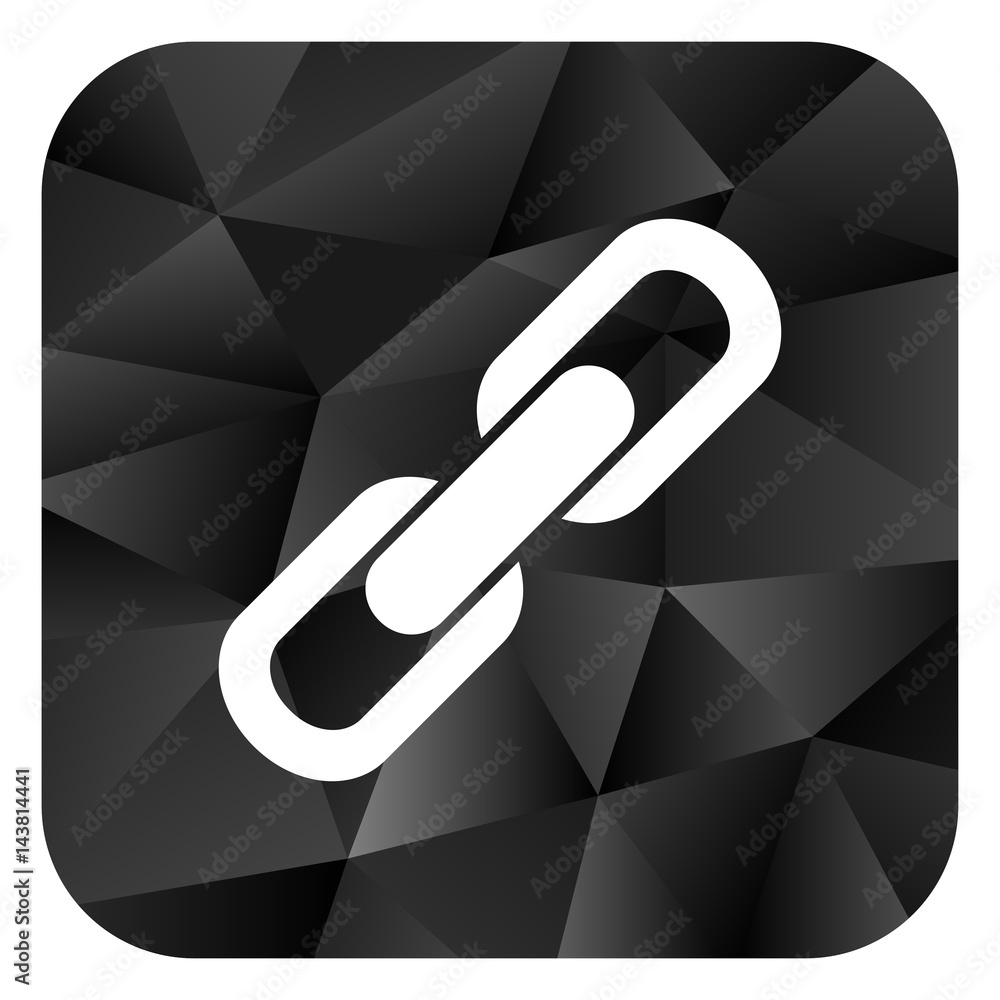 Poster link black color web modern brillant design square internet icon on white background.