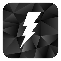 Bolt black color web modern brillant design square internet icon on white background.