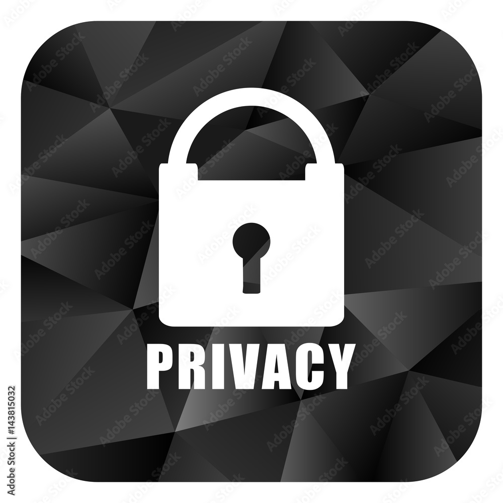 Aufkleber privacy black color web modern brillant design square internet icon on white background.