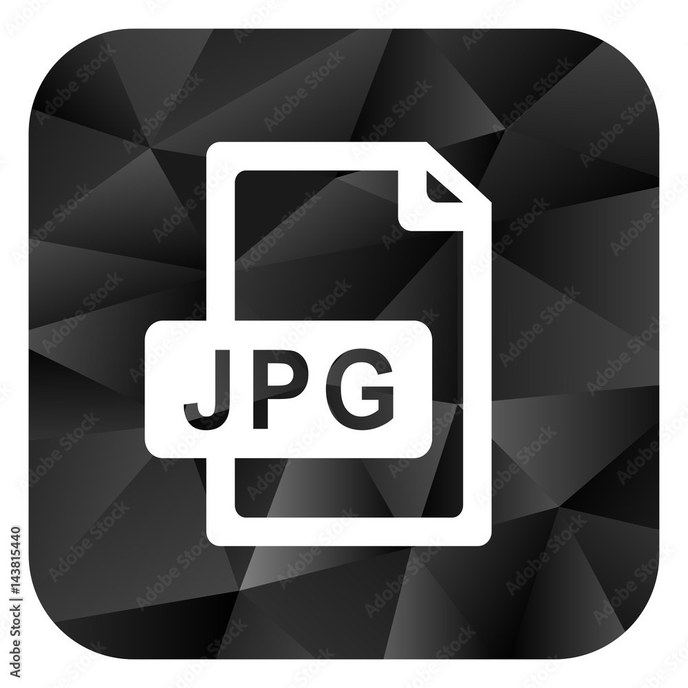 Aufkleber Jpg file black color web modern brillant design square internet icon on white background.