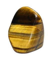 Tiger Eye mineral - macro isolated on white background