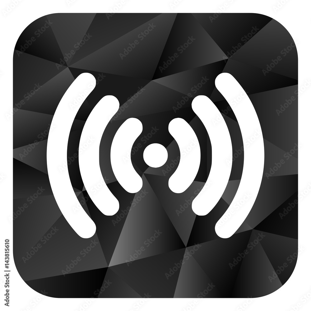 Poster wifi black color web modern brillant design square internet icon on white background.