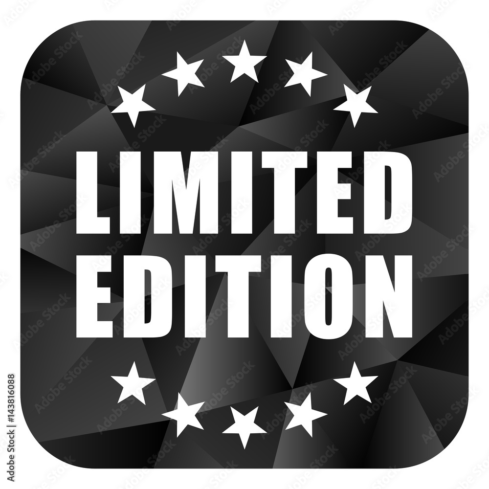 Poster limited edition black color web modern brillant design square internet icon on white background.