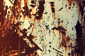 texture of rusty iron , the oxidation of the metal