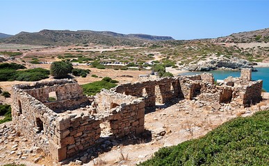 ruins castle, island Crete, Greece, Europe