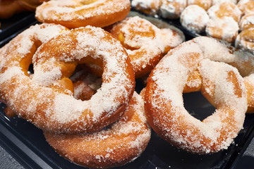 Sugar pretzels closeup
