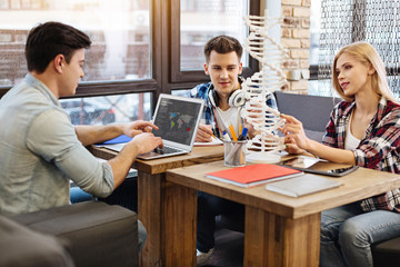 Pleasant involved students learning together