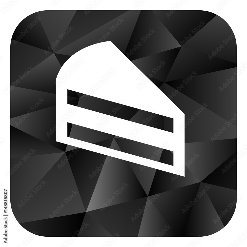 Aufkleber cake black color web modern brillant design square internet icon on white background.