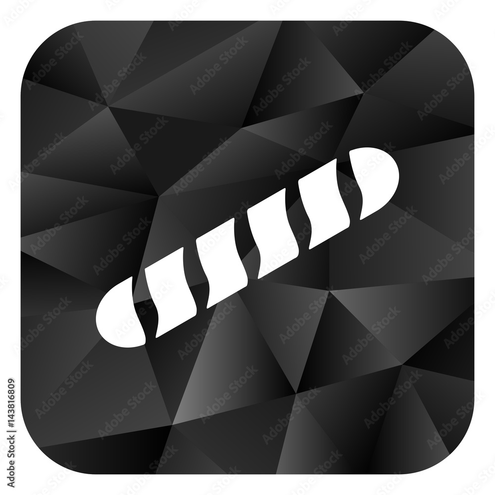 Aufkleber baguette black color web modern brillant design square internet icon on white background.