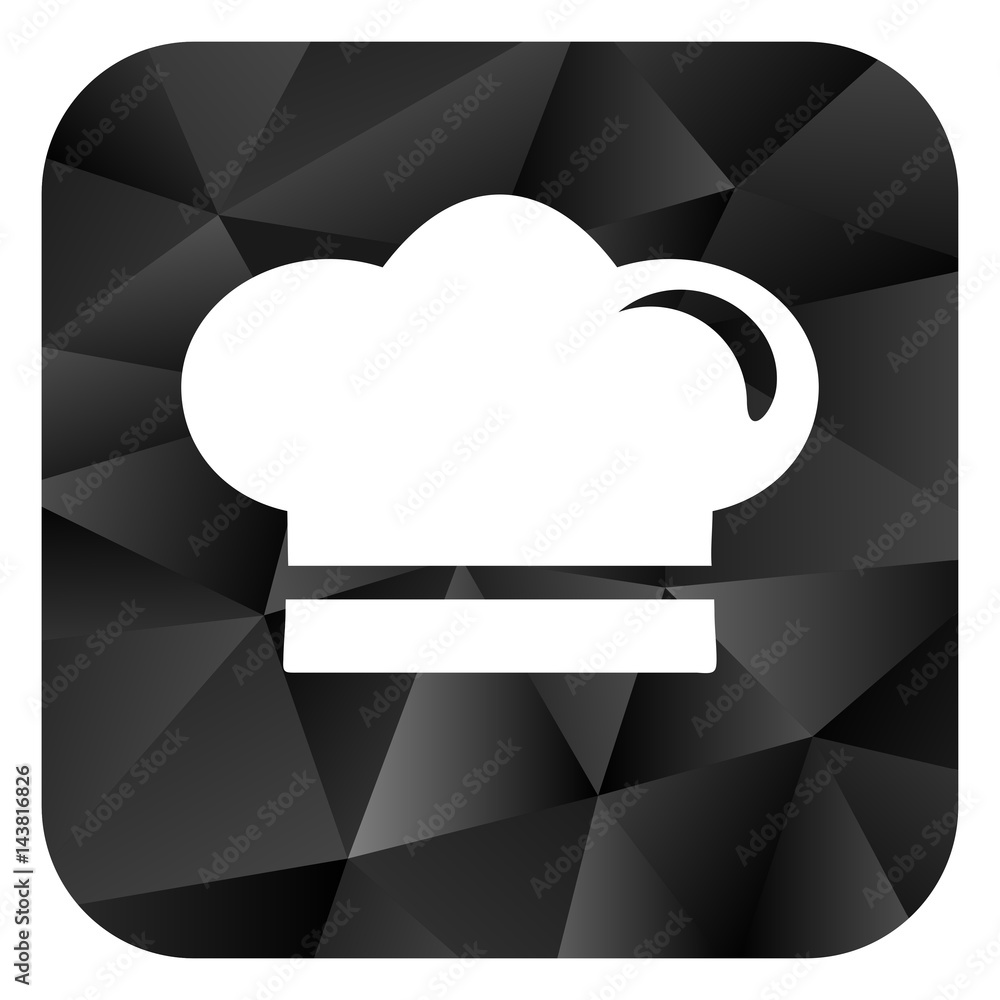 Poster cook black color web modern brillant design square internet icon on white background.